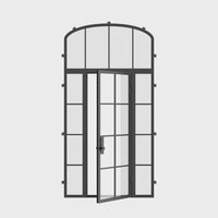 Air 5 with Side Windows and Mini Arch Top Window - Single Flat | Standard Sizes by Pinky’s Iron Doors — home doors, view 6