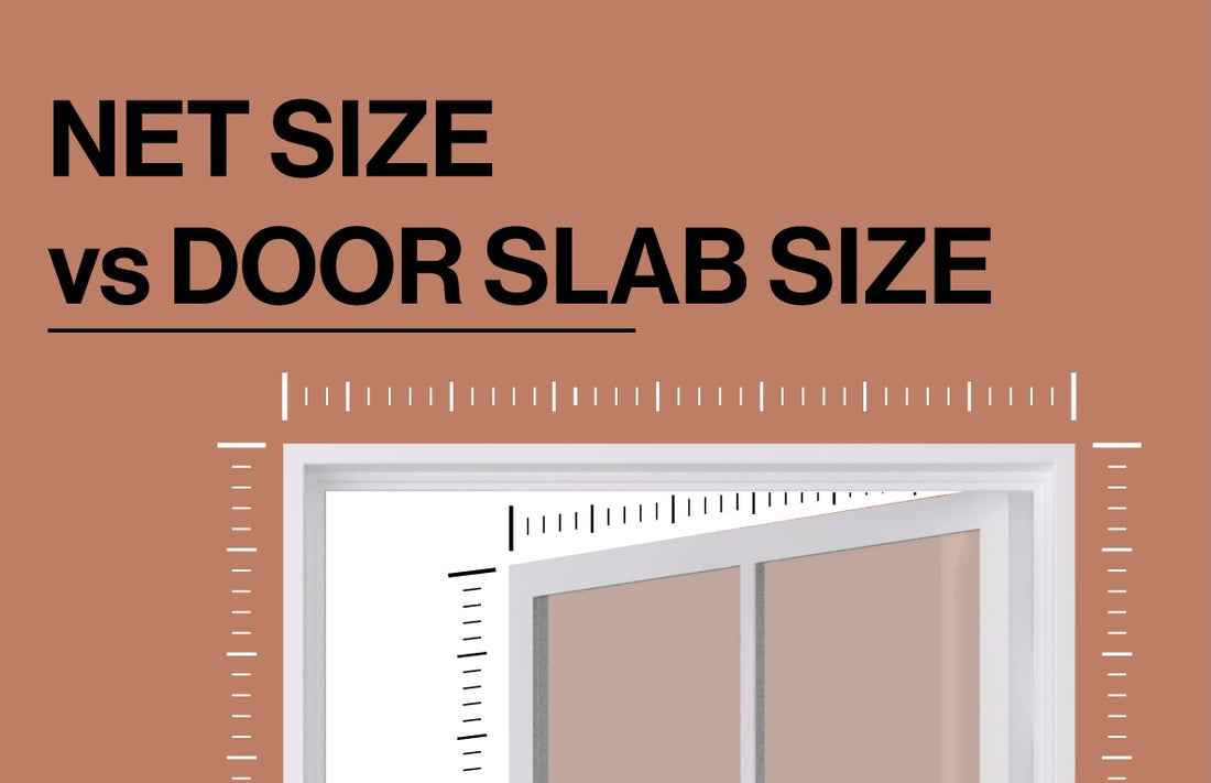 comparing net size and door slab size