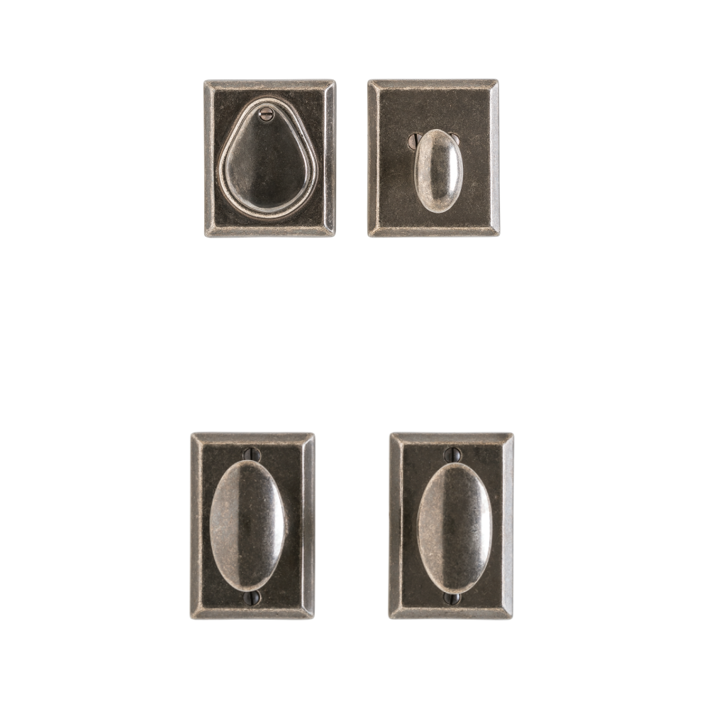 Rocky Mountain Hardware Small Rectangle Escutcheon Backplate with Separate Deadbolt