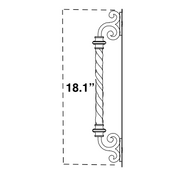 River refined bronze iron door pull handle with forged ironwork.