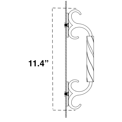 River bronze iron pull handle with classic forged detail.
