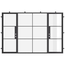 Load image into Gallery viewer, simple slim grid door with windows in black
