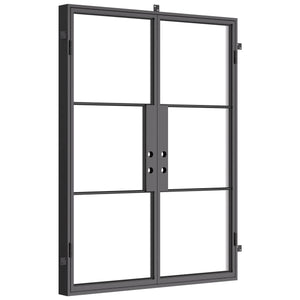 High-security double steel door for contemporary home entrance