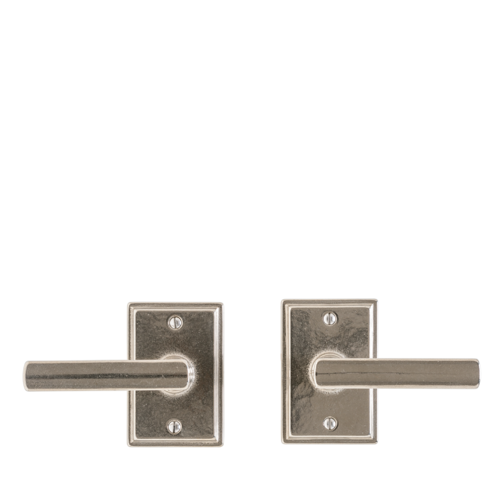 small stepped entry hardware set for double steel front doors