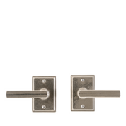 small stepped entry hardware set for double steel front doors
