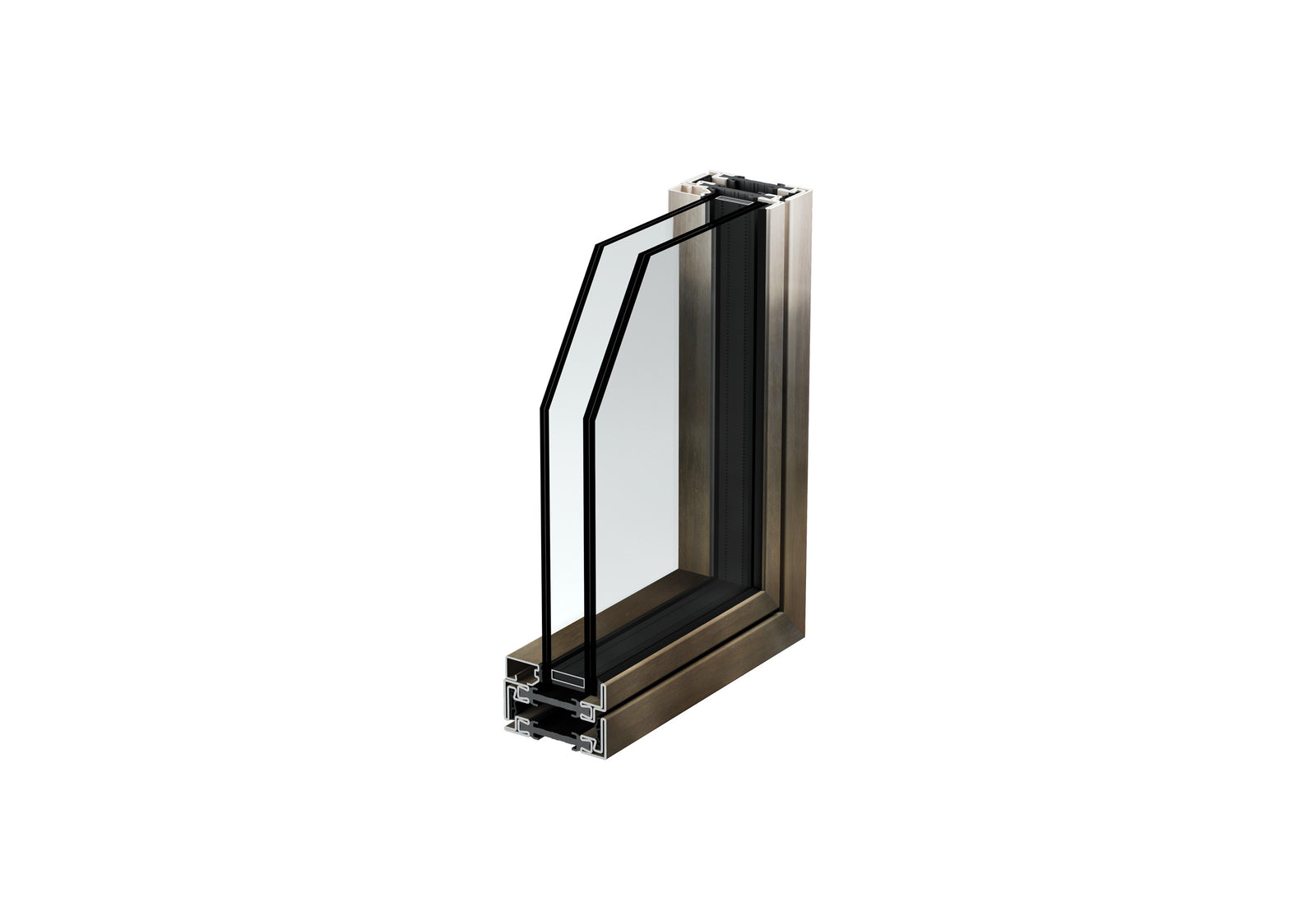 ottostumm thermally broken w75 steel corner on white background