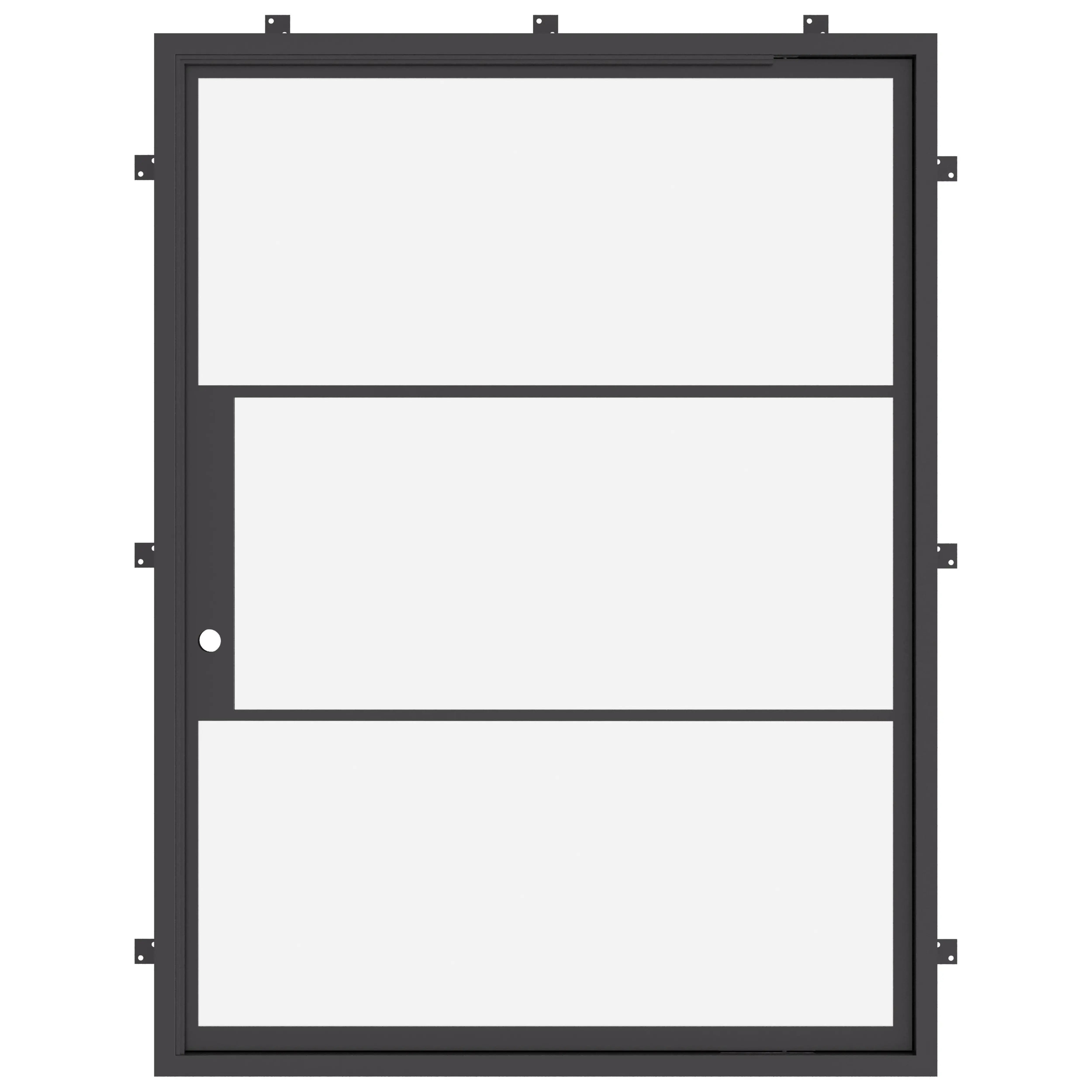 pivot entry door in black wrought iron