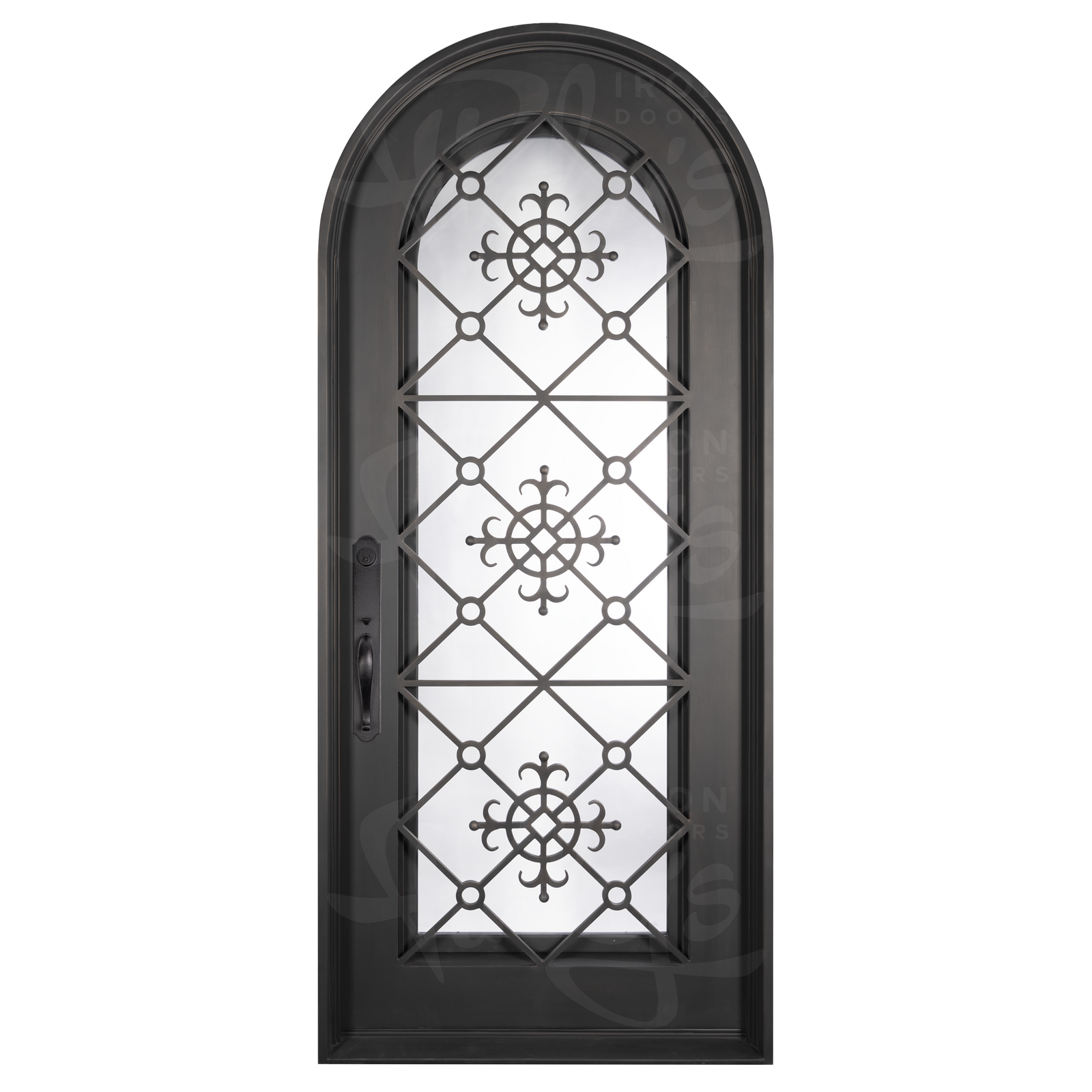 San Francisco round top metal door thermally broken in black.