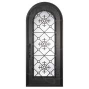San Francisco round top metal door thermally broken in black.