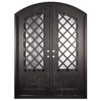 PINKYS Queensway Black Exterior Double Arch Steel Doors