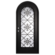 San Francisco thermally broken exterior full arch door with hand forged design in matte black.