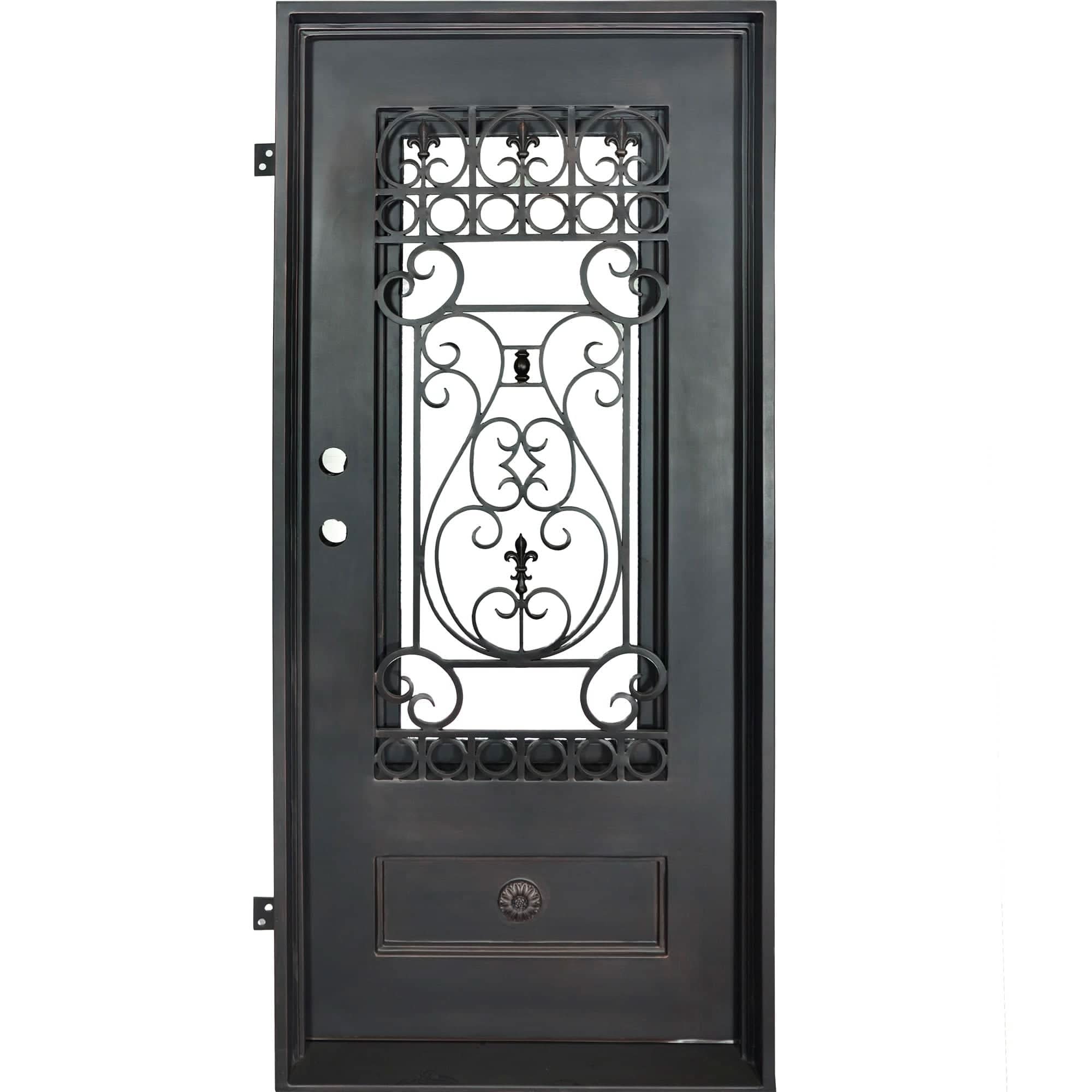 Parkside square top metal exterior door with thermal barrier.