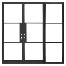 Load image into Gallery viewer, PINKYS Air 4 Double Flat Top Black Steel Door with Right Sidelight
