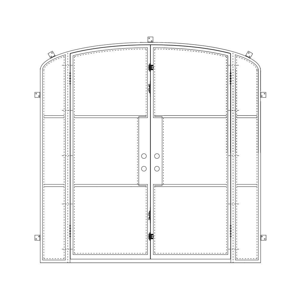 Air 4 steel door w/ Sidelights Double Mini Arch - PINKYS