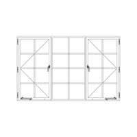 Diagram of PINKYS Air 5 Single Casement Steel Window w/ Middle Fixed Single Panel
