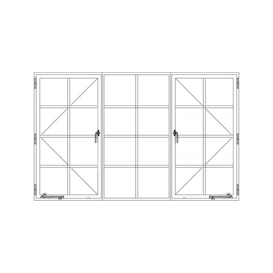 Diagram of PINKYS Air 5 Single Casement Steel Window w/ Middle Fixed Single Panel