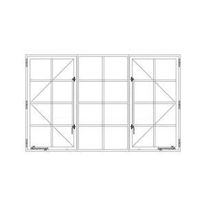 Diagram of PINKYS Air 5 Single Casement Steel Window w/ Middle Fixed Single Panel