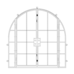Diagram of PINKYS Air 5 w/ Sidelights Double Full Arch steel door