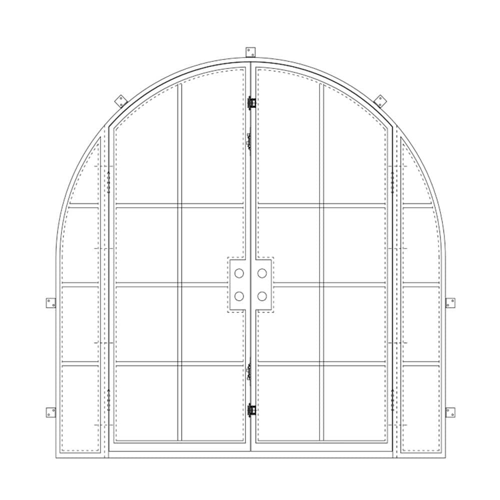 PINKYS Air 5 steel door w/ Sidelights Double Full Arch