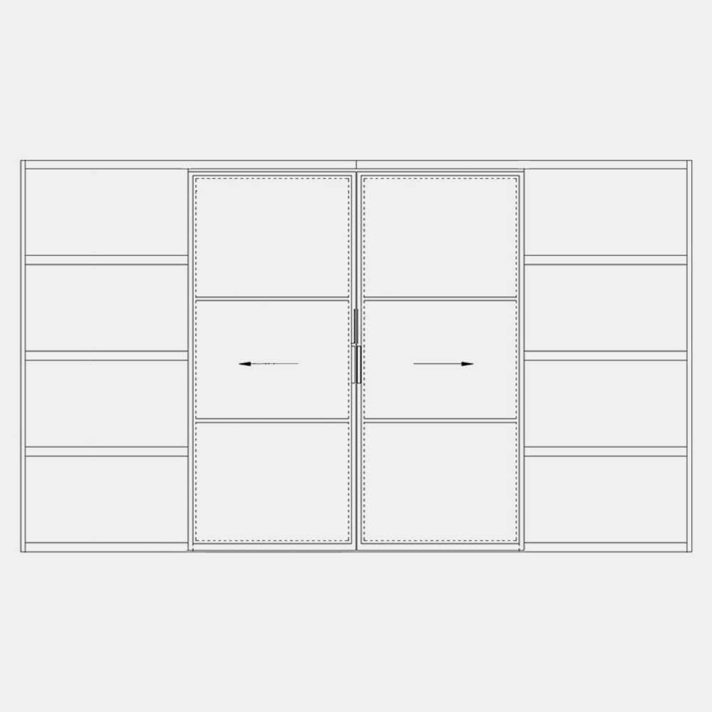 Diagram of Air 4 Interior Black Top Track Pocket Slider Steel Door with Double Flat sides
