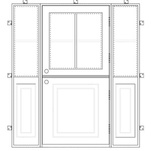 PINKYS Air Dutch - Single Flat steel door w/ sidelights