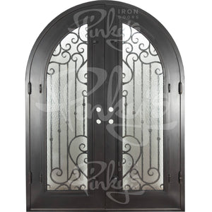 PINKYS Paris Black Steel Double Full Arch Doors