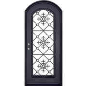 San Francisco curved top door for cold climates with intricate metal design.