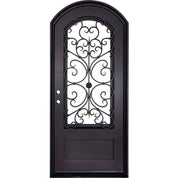 Night curved top swinging door for cold weather.