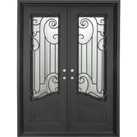 PINKYS Piano Black Steel Double Flat Doors
