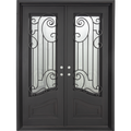 PINKYS Piano Black Steel Double Flat Doors