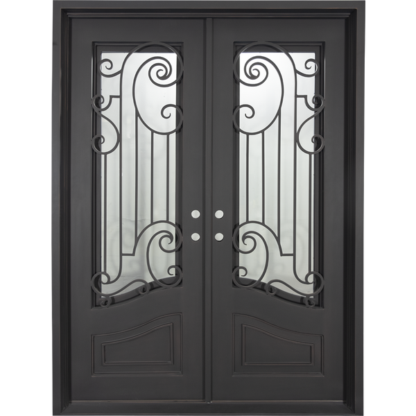 Piano thermally broken flat top patio door in black finish.