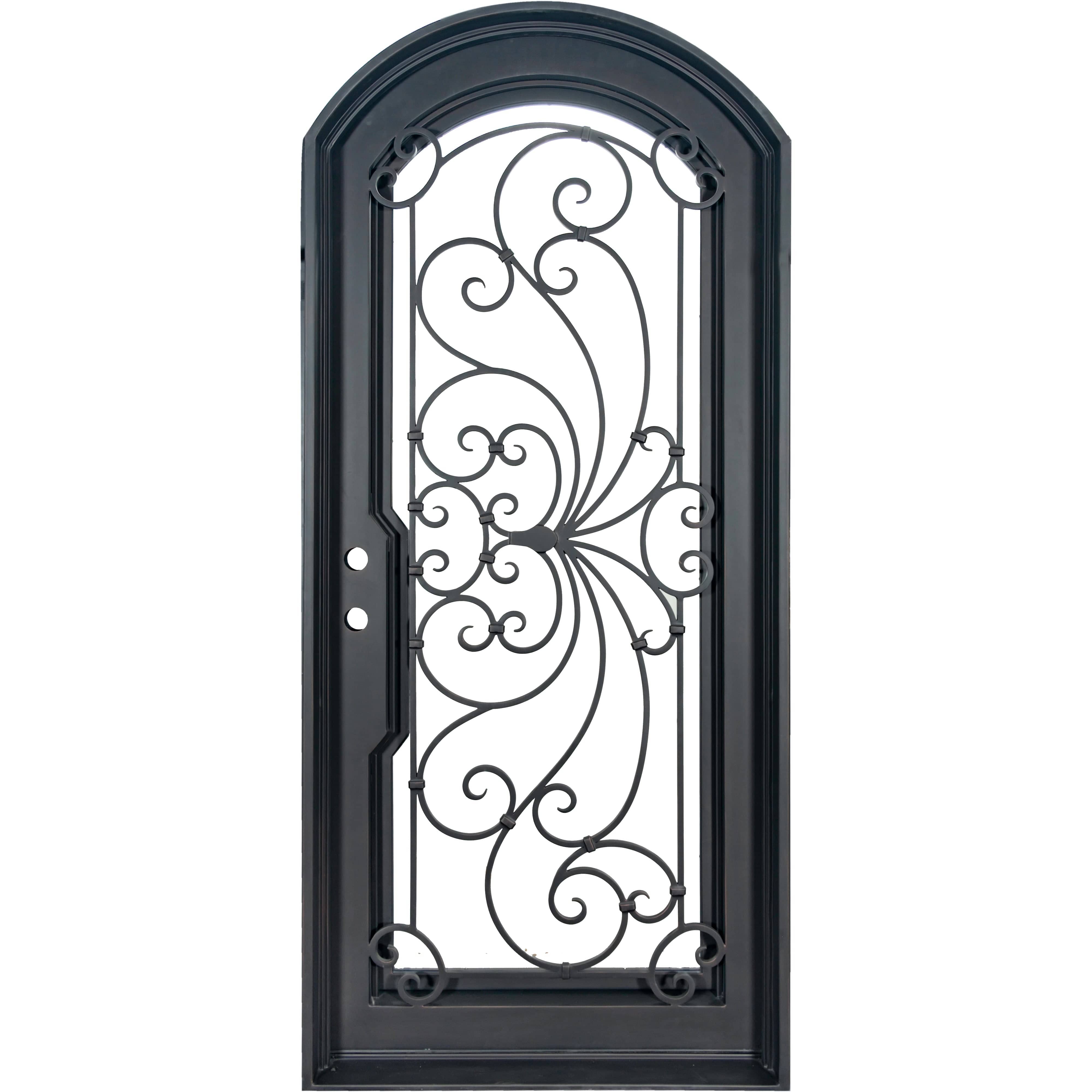 PINKYS Miracle Black Steel Single Arch Doors