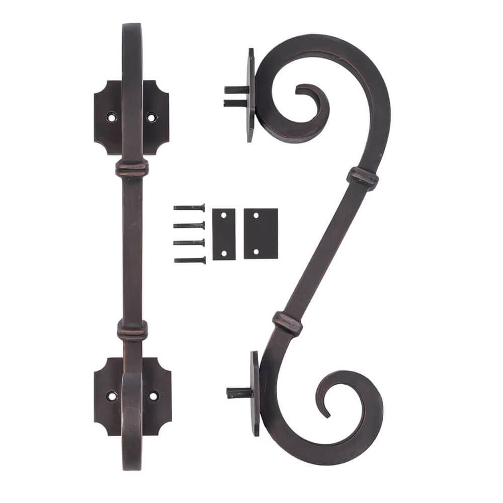 Edition hand forged black iron pull handle.