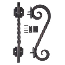 Load image into Gallery viewer, PINKYS Juno iron door pull handle features a classic design with twisted detail on the iron door pull handle