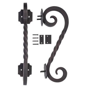 PINKYS Juno iron door pull handle features a classic design with twisted detail on the iron door pull handle
