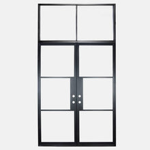 Load image into Gallery viewer, PINKYS Air 4 Flat Top black steel door w/ flat top Transom