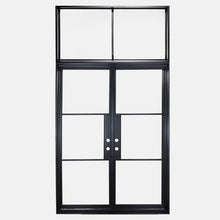 Load image into Gallery viewer, PINKYS Air 4 Flat Top black steel door w/ flat top Transom