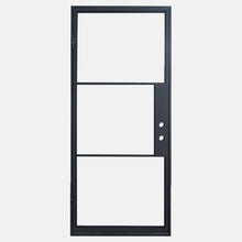 Load image into Gallery viewer, single opening steel door with 3 tempered glass panes held by dividers for Patio or entry door - PINKYS
