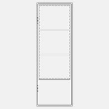Load image into Gallery viewer, Diagram of PINKYS Air Pantry single flat steel interior door with simple horizontal bars results in the perfect combination of classic and contemporary used as entry doors, patio and french doors, back or side steel doors, and even as steel room dividers.