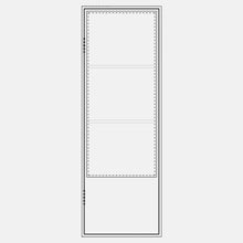 Load image into Gallery viewer, Diagram of PINKYS Air 5 Pantry single flat steel interior door w/kickplate with simple horizontal bars results in the perfect combination of classic and contemporary used as entry doors, patio and french doors, back or side steel doors, and even as steel room dividers.