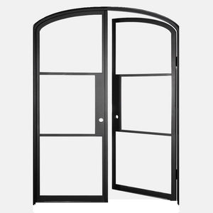 PINKYS Air 4 Interior Black Double Mini Arch Steel Door with No Threshold
