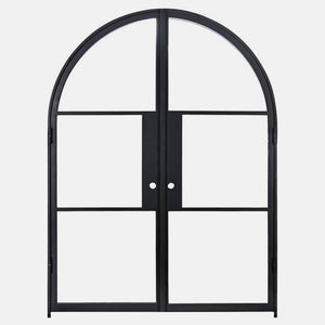 PINKYS Air 4 Interior Black Double Full Arch Steel Door with No Threshold