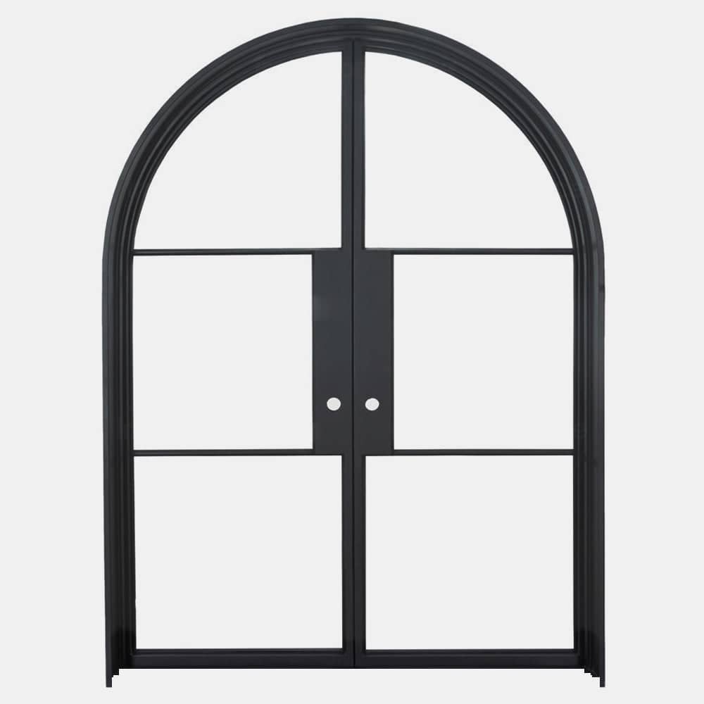 PINKYS Air 4 Interior Black Double Full Arch Steel Door with No Threshold