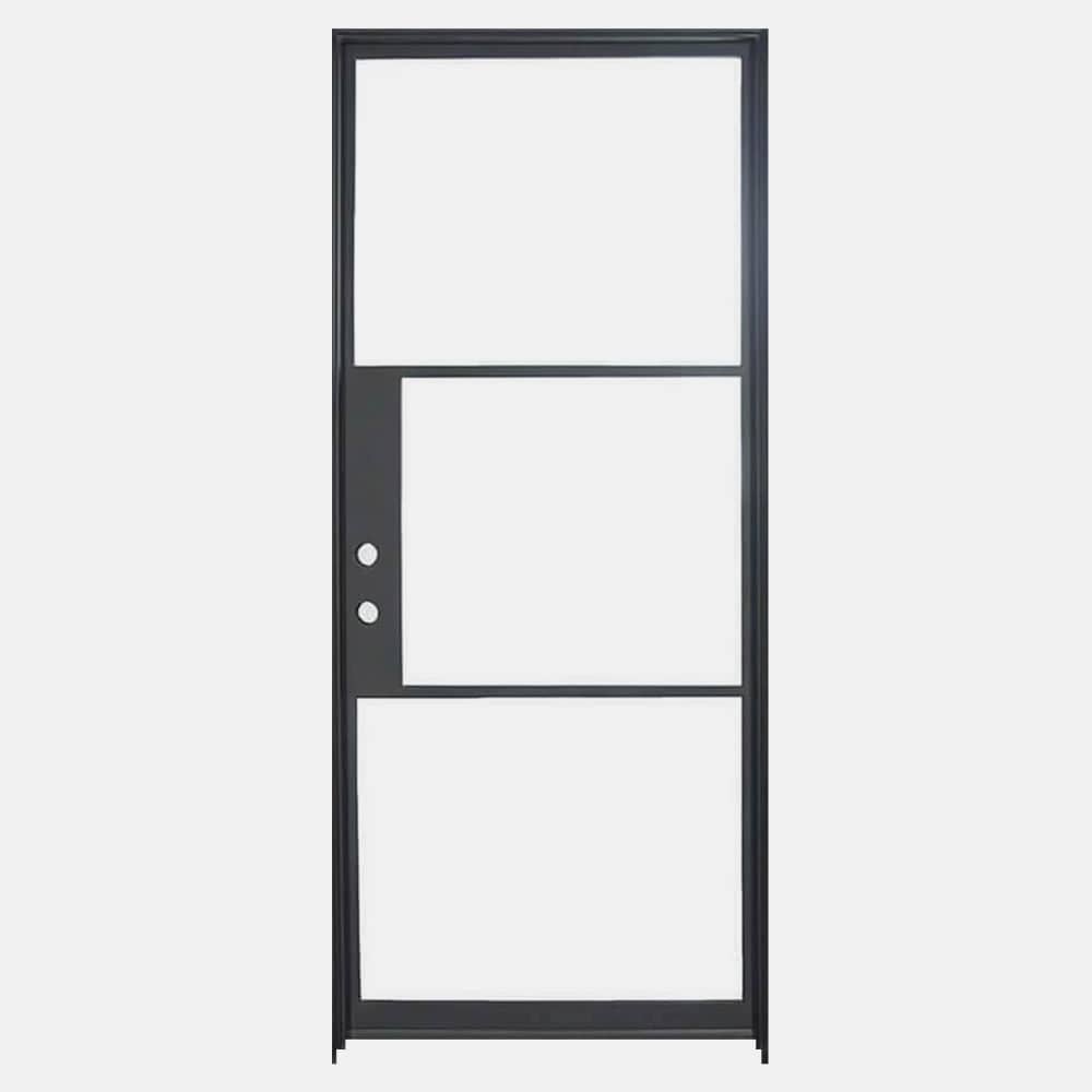 PINKYS Air 4 Interior Black Single Flat Steel Door with No Threshold