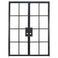 Double Flat Black Steel Door with Removable Threshold for entry doors, patio and french doors. Comes with Polyurethane dual foam weather stripping inside each frame, and 8 tempered single pane glass on each door - PINKYS