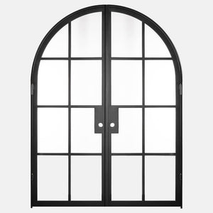 PINKYS Air 5 Interior Black Double Full Arch Steel Door w/ No Threshold