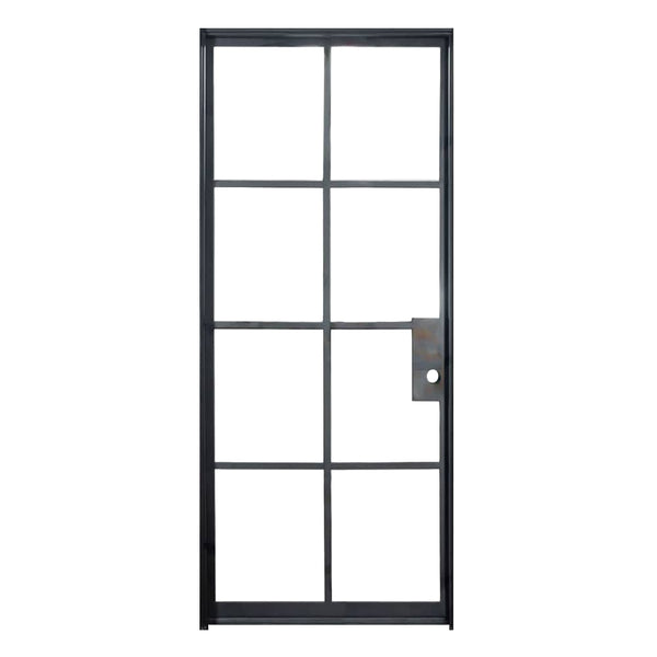 Air 5 interior single flat solid steel door, black factory style modular design