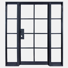 Load image into Gallery viewer, PINKYS Air 5 Interior Single Flat Top black steel door w/ Sidelights