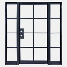 Load image into Gallery viewer, PINKYS Air 5 Interior Single Flat Top black steel door w/ Sidelights