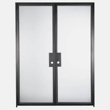 Load image into Gallery viewer, PINKYS Air Lite Interior Black Double Flat Steel Door w/ No Threshold